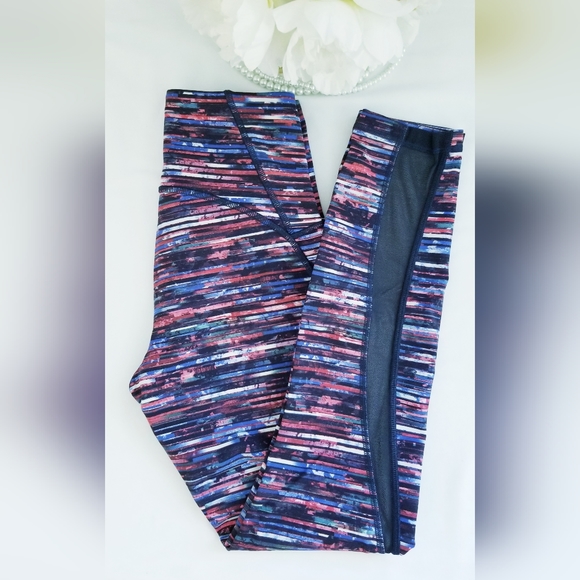 Lululemon Train Times 7/8 Leggings Hinshu Alpine White Multi/Black Mesh NEW NWOT - Picture 5 of 16